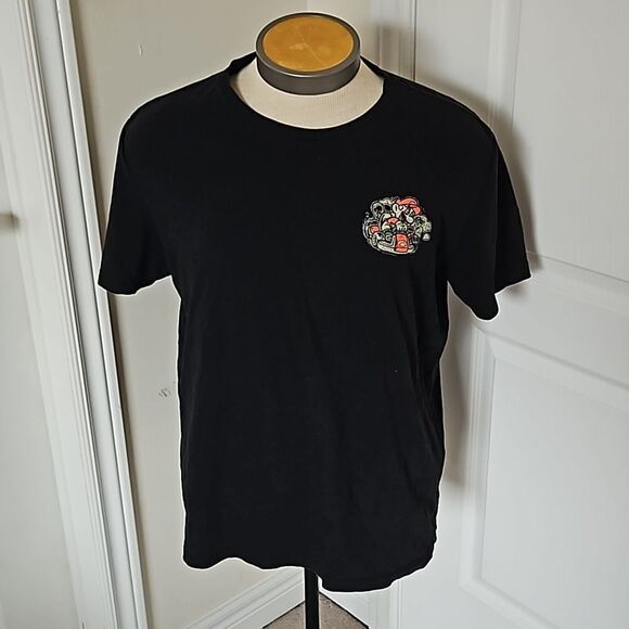Old Navy Men's Super Mario Logo Short Sleeves Cotton T-Shirt Black XL - Picture 1 of 16